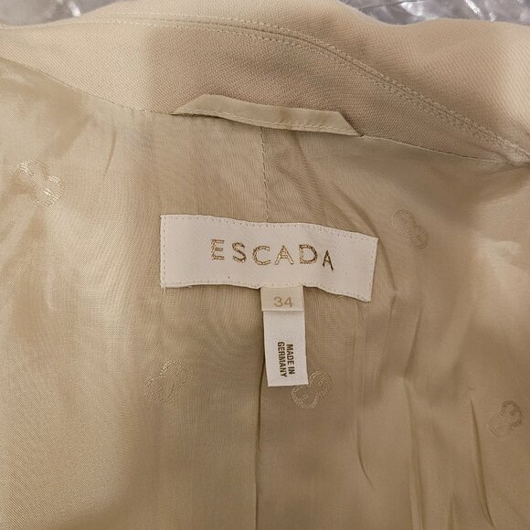 Escada Beige New Wool Pants Suit 34 (Small) - Picture 6 of 12